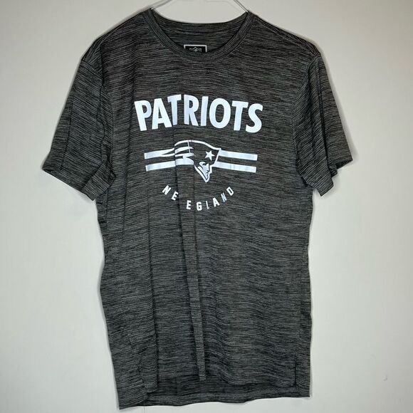 NFL Team Apparel Heather Dark Gray - White New England Patriots Tech Shirt Large - Picture 5 of 6
